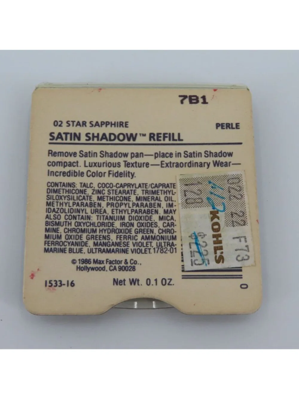 Max Factor 02 Star Sapphire Satin Shadow Refill Eyeshadow 1986 Vintage Deadstock
